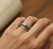 Triad Celtic 3 Tone 925 Sterling Silver Men's Ring